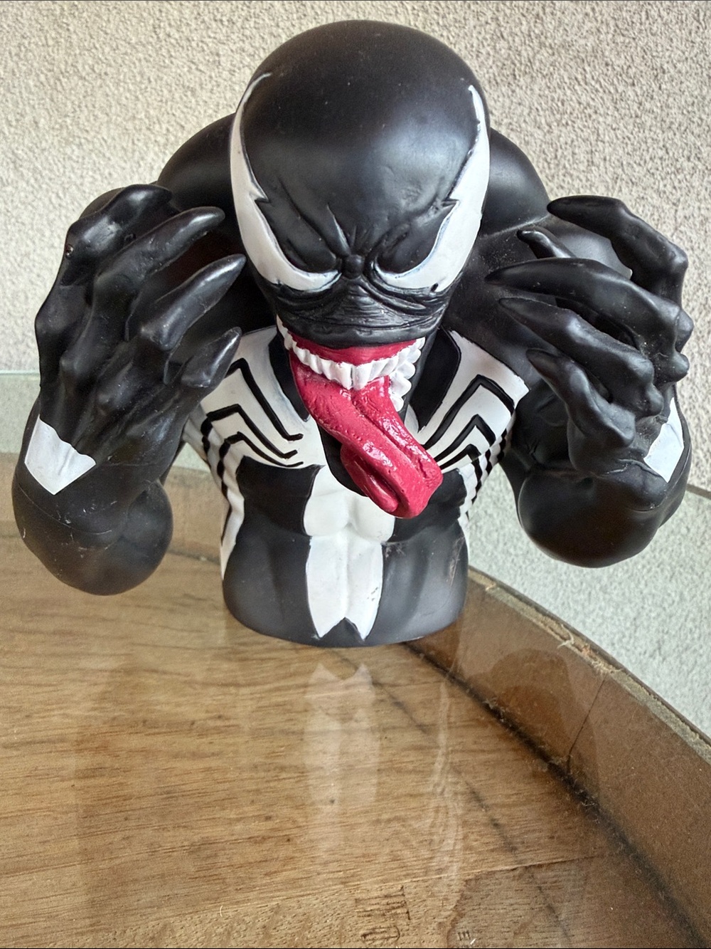 Black and White Comic Monster Bust Decorative piggy bank - Venom Style